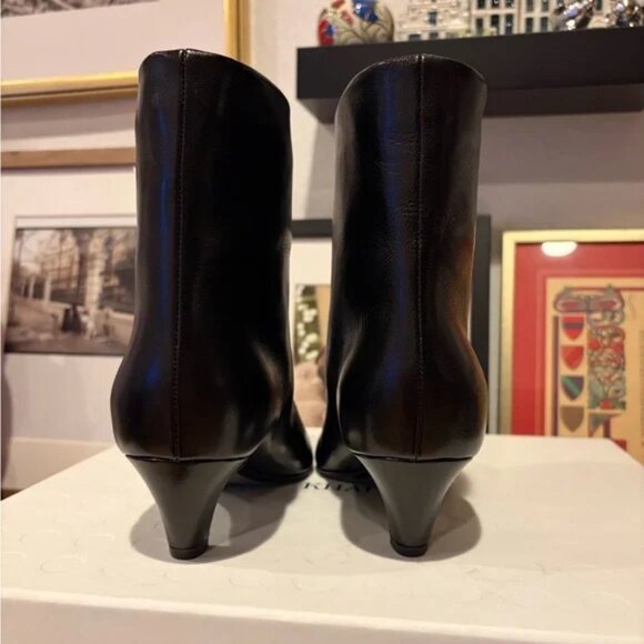 KHAITE NIB Black Arizona Ankle Boots Nappa Leather 38 8 - Picture 10 of 15